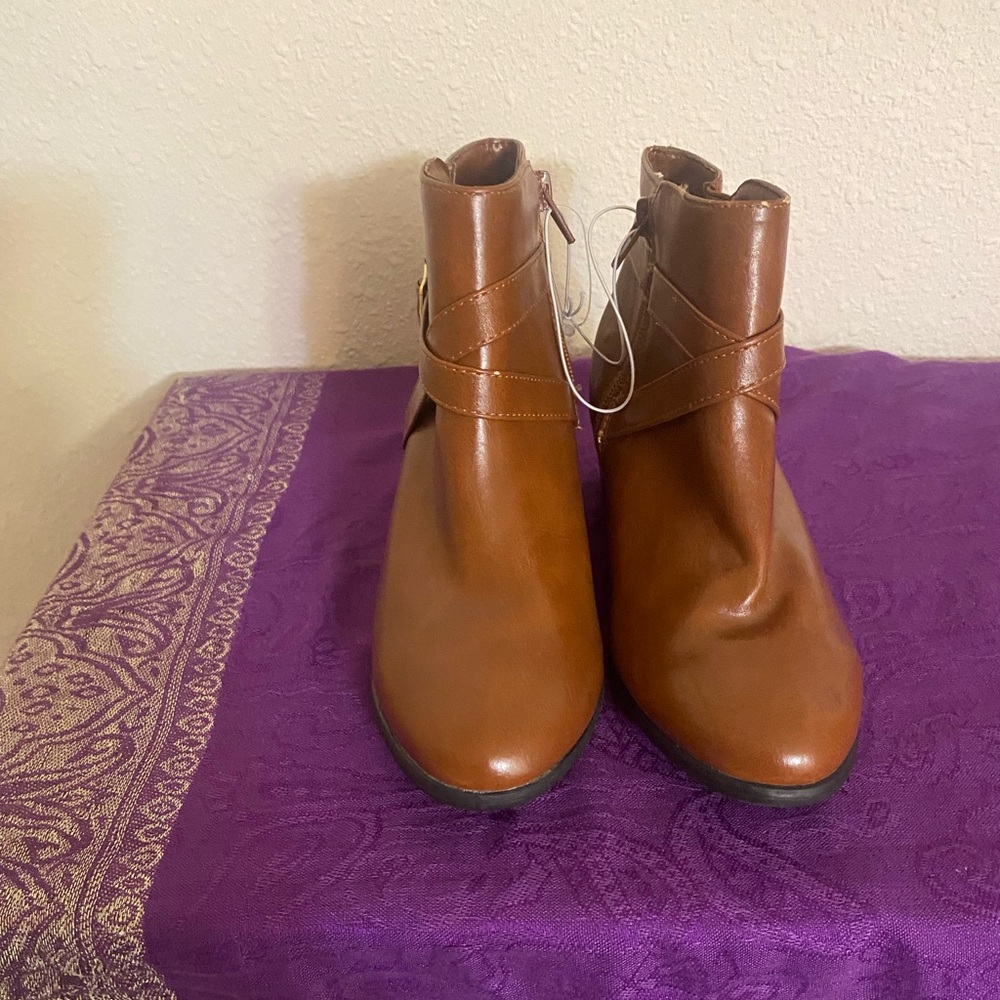 Karen Scott Tan Ankle Booties